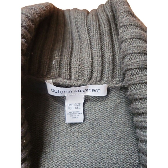 Autumn Cashmere Oversized Short Sleeve Cardigan Sweater Womens OS Olive Bohemian - Picture 6 of 9